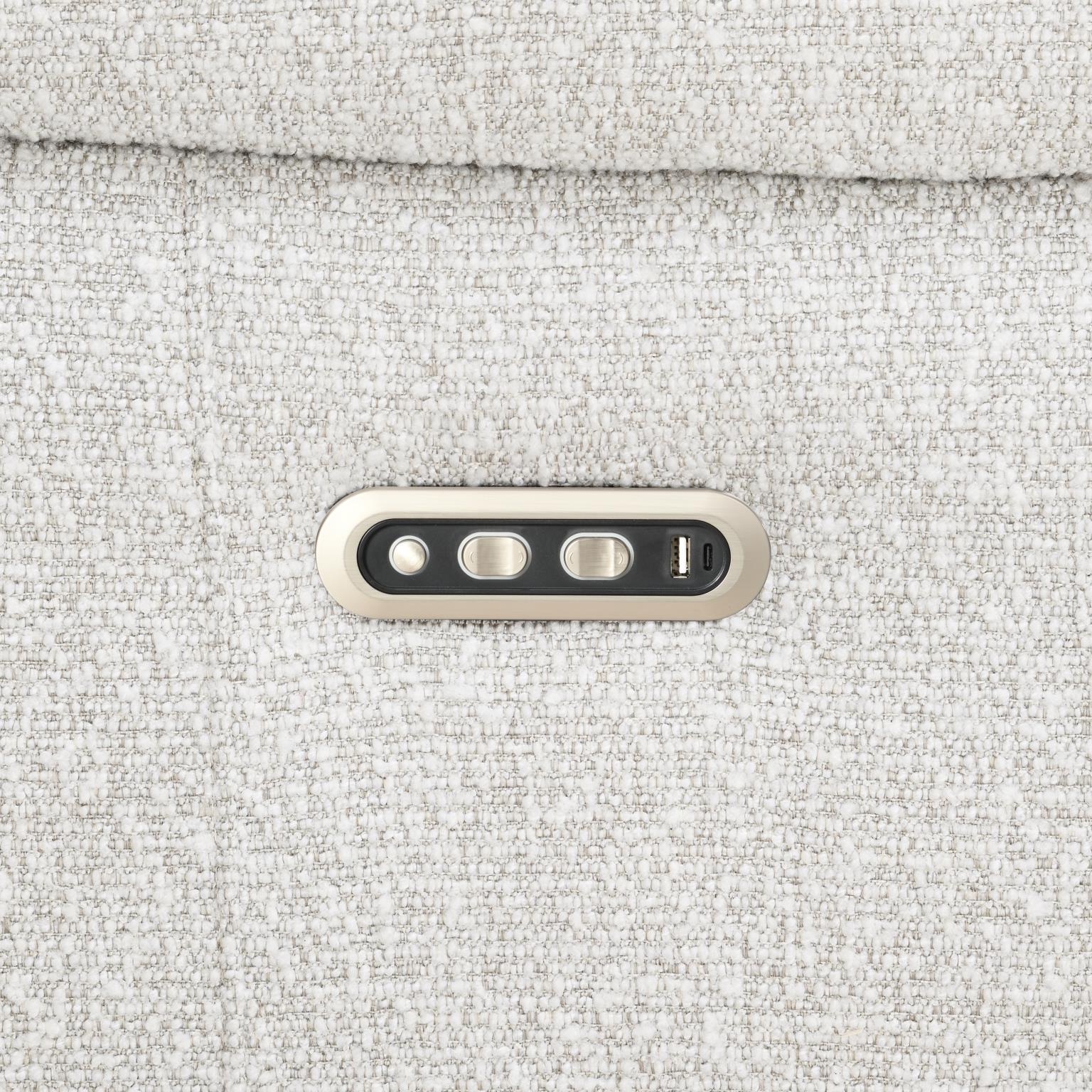 Akira Ivory Power Reclining Sectional W/Power Headrest