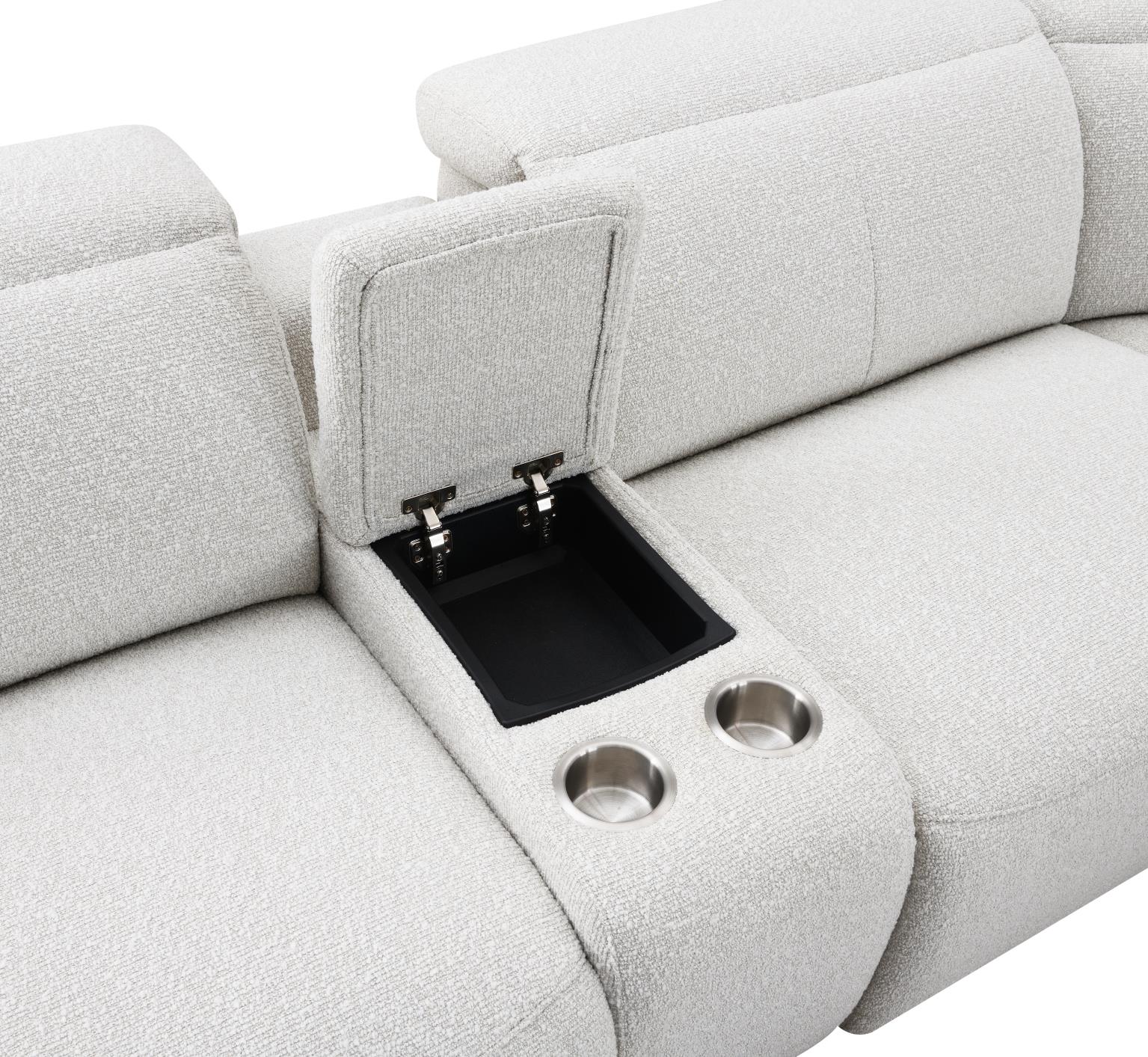Akira Ivory Power Reclining Sectional W/Power Headrest
