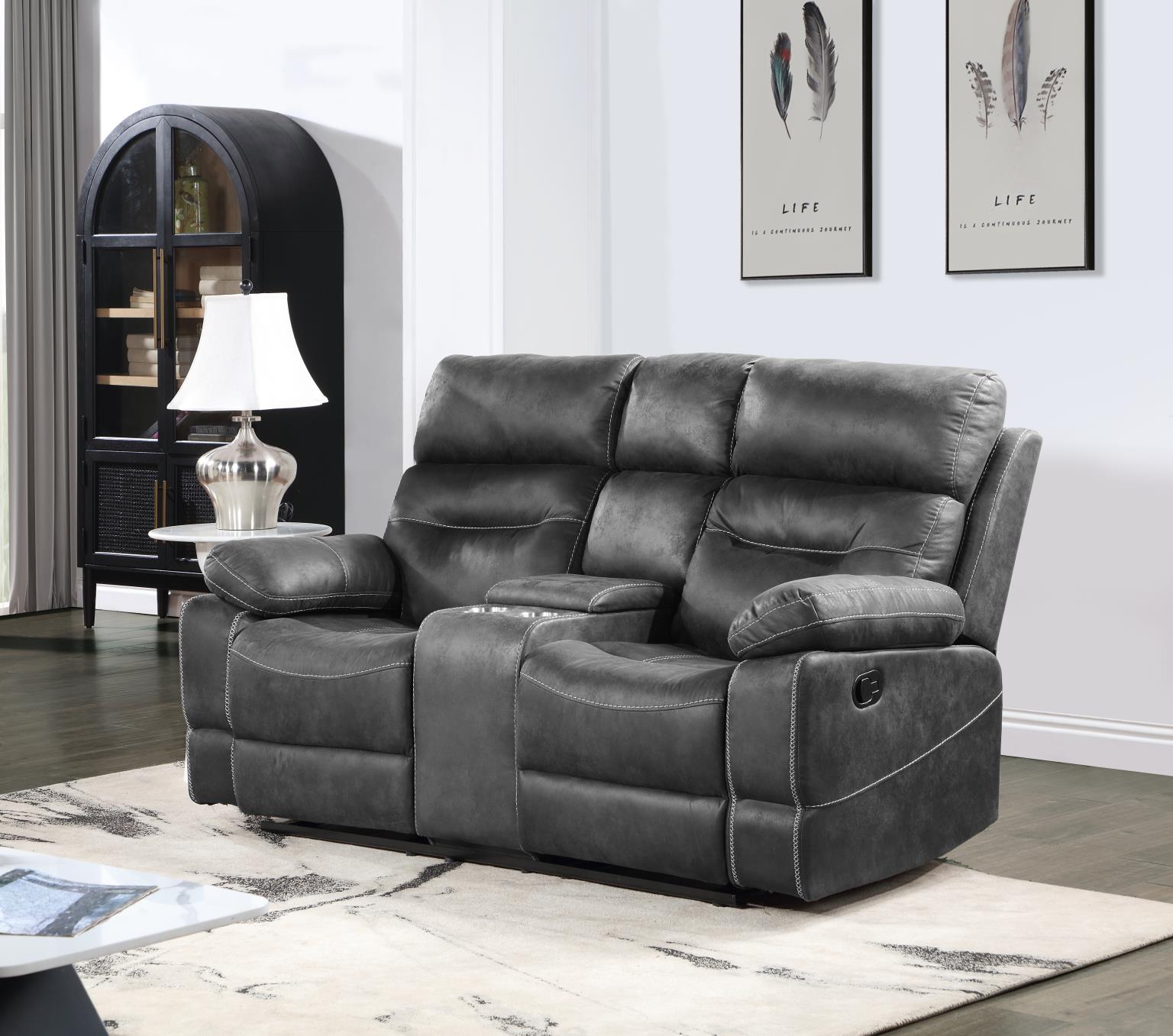 Austin Charcoal Motion Living Collection