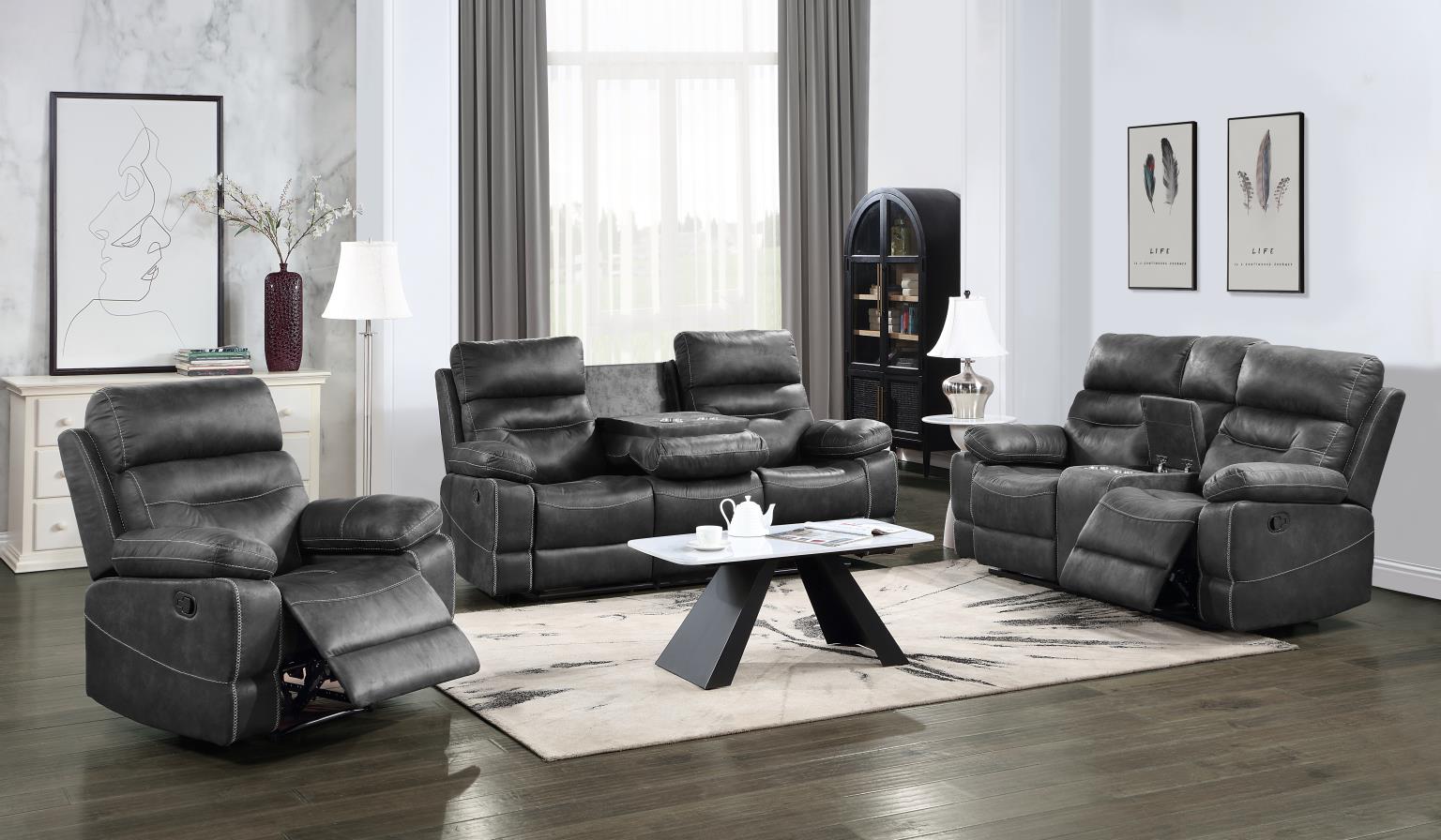 Austin Charcoal Motion Living Collection