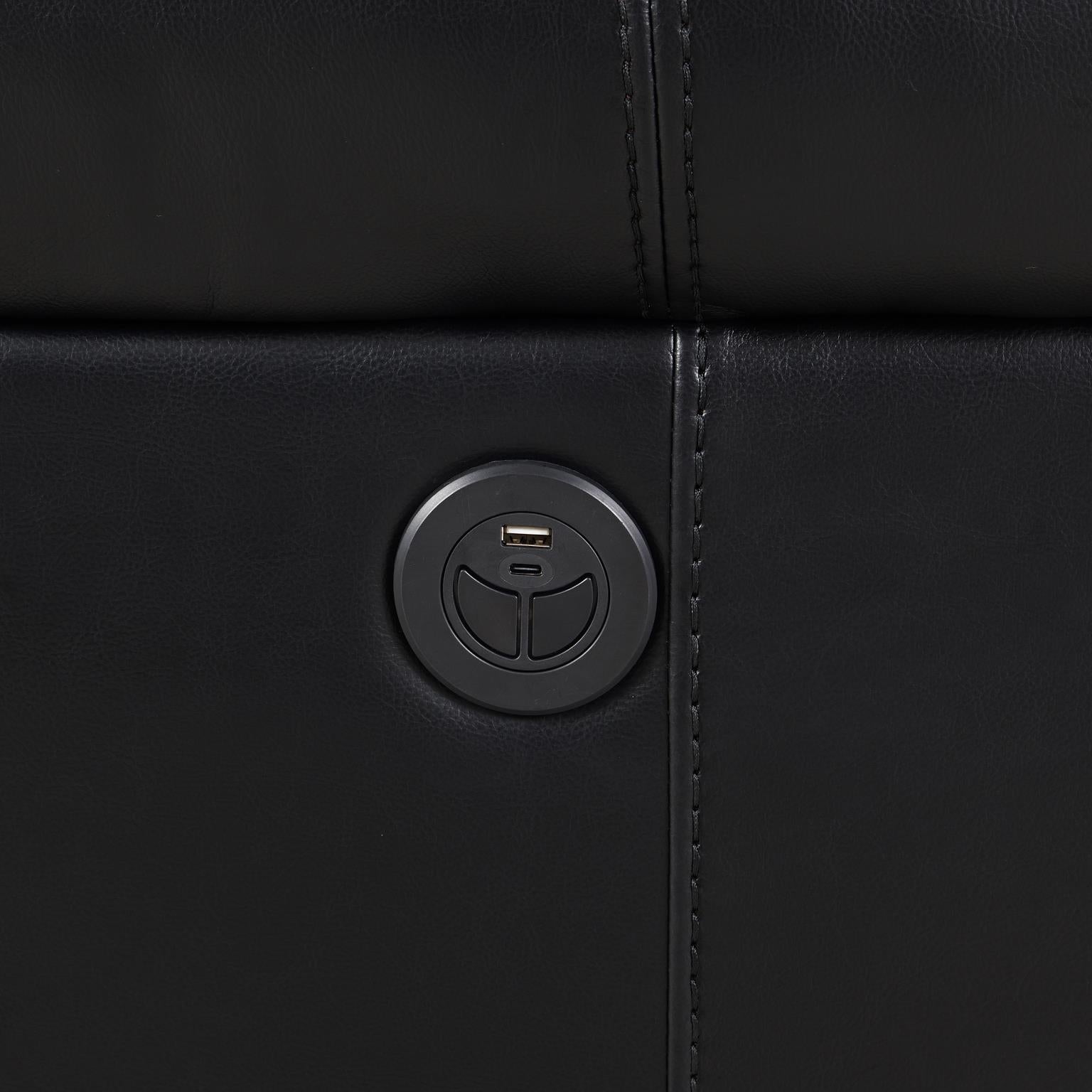 Atronia Black Power Reclining Sectional W/Screen