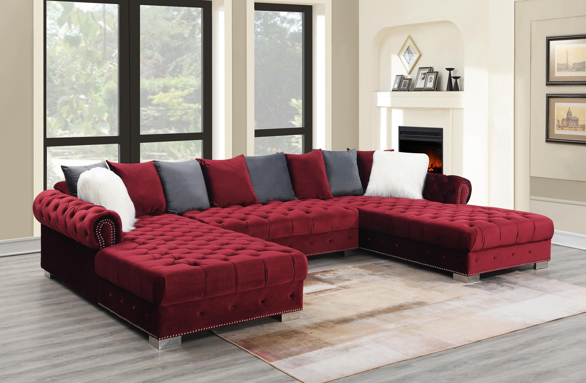 Dillon Burgundy Living Room Collection