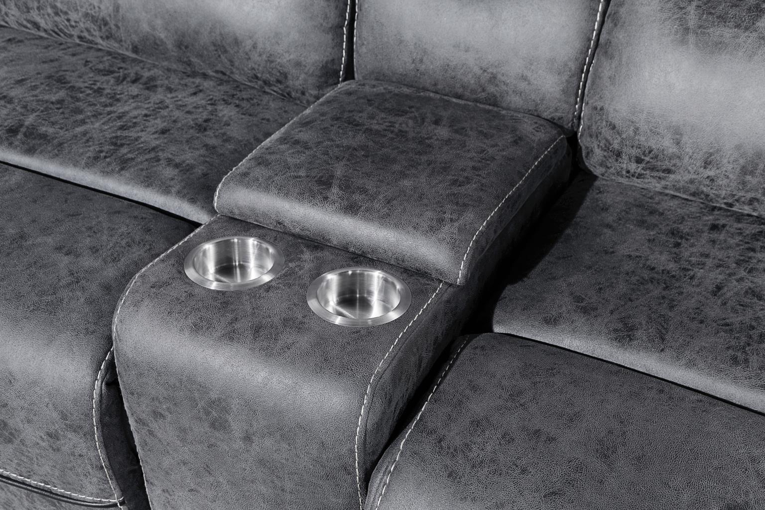 Philipa Gray Sectional W/ 3 Power Reclining Living Collection