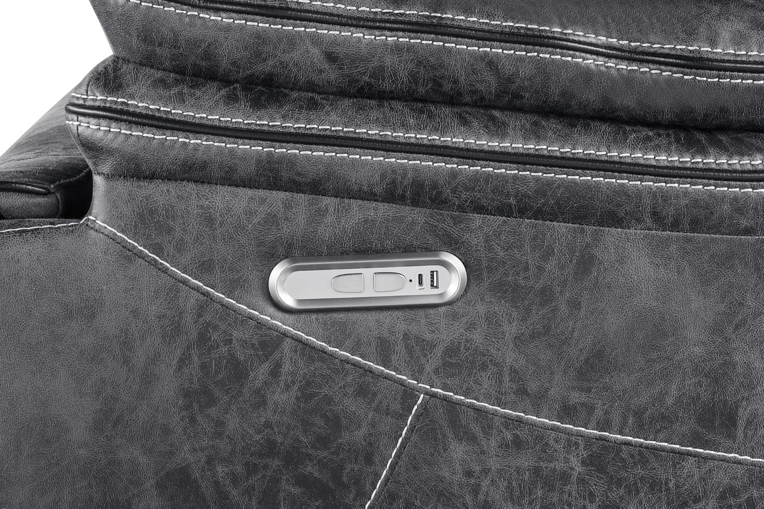 Philipa Gray Sectional W/ 3 Power Reclining Living Collection