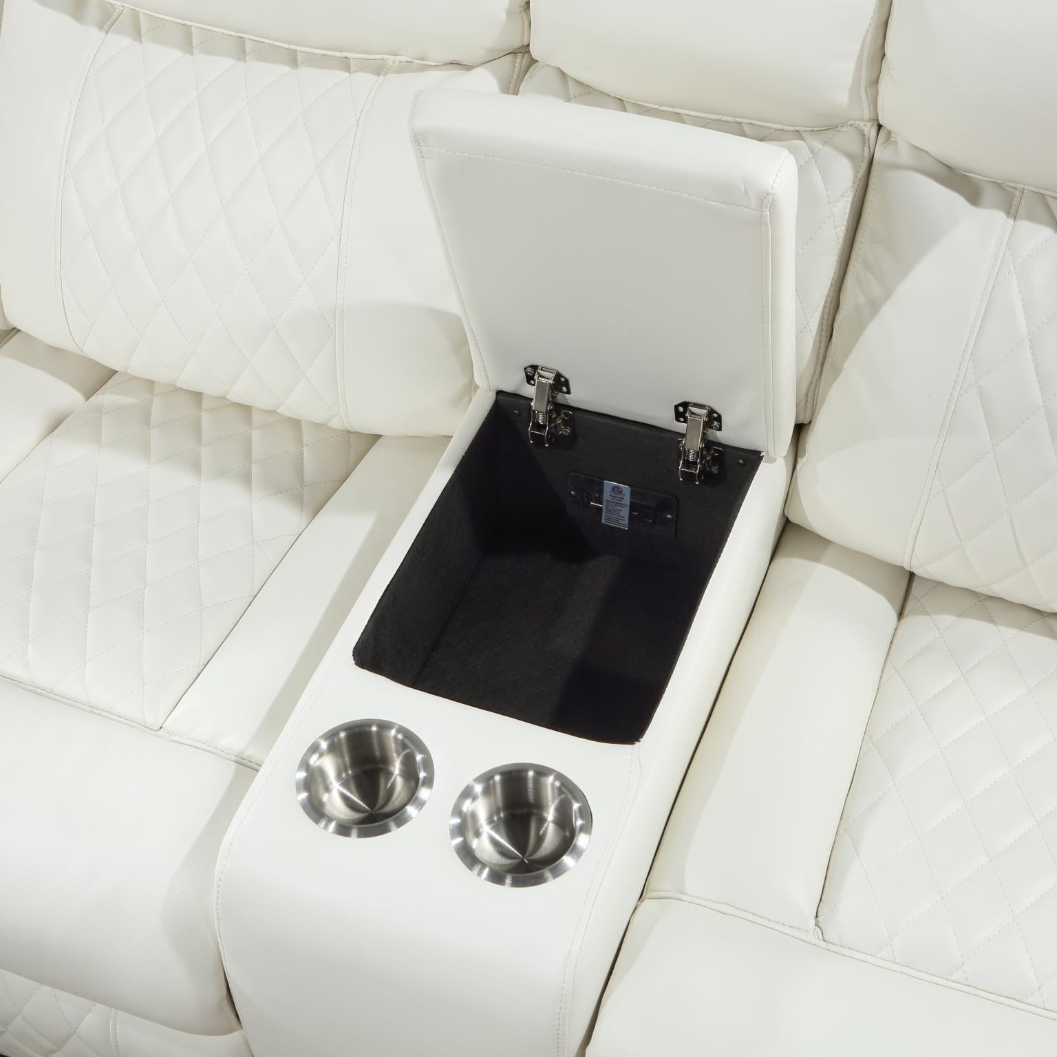 Benz White Motion 3 Pc Sectional W/Bluetooth Speaker Living Collection