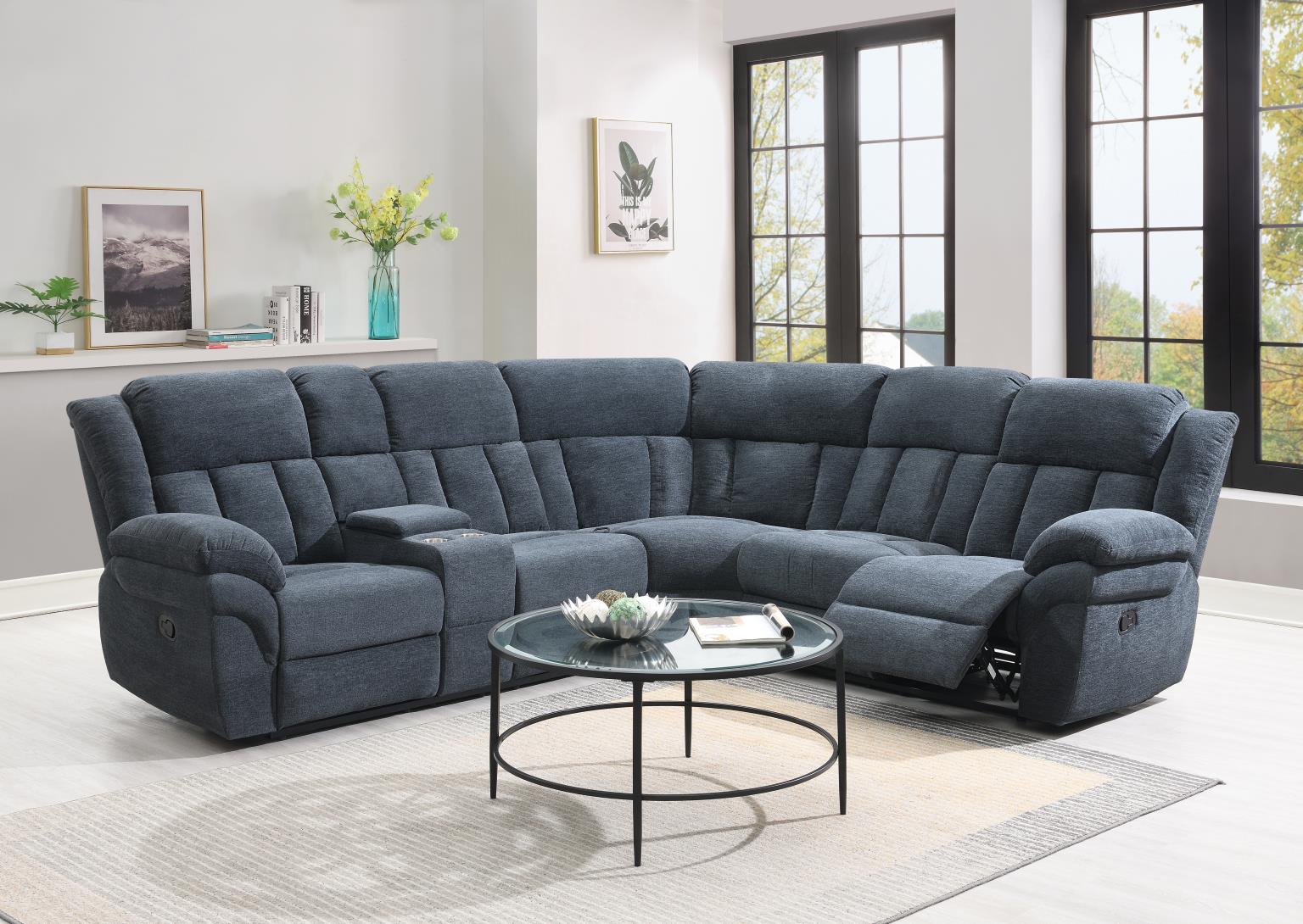 Faustina Gray Motion 3 Pc Sectional Living Collection