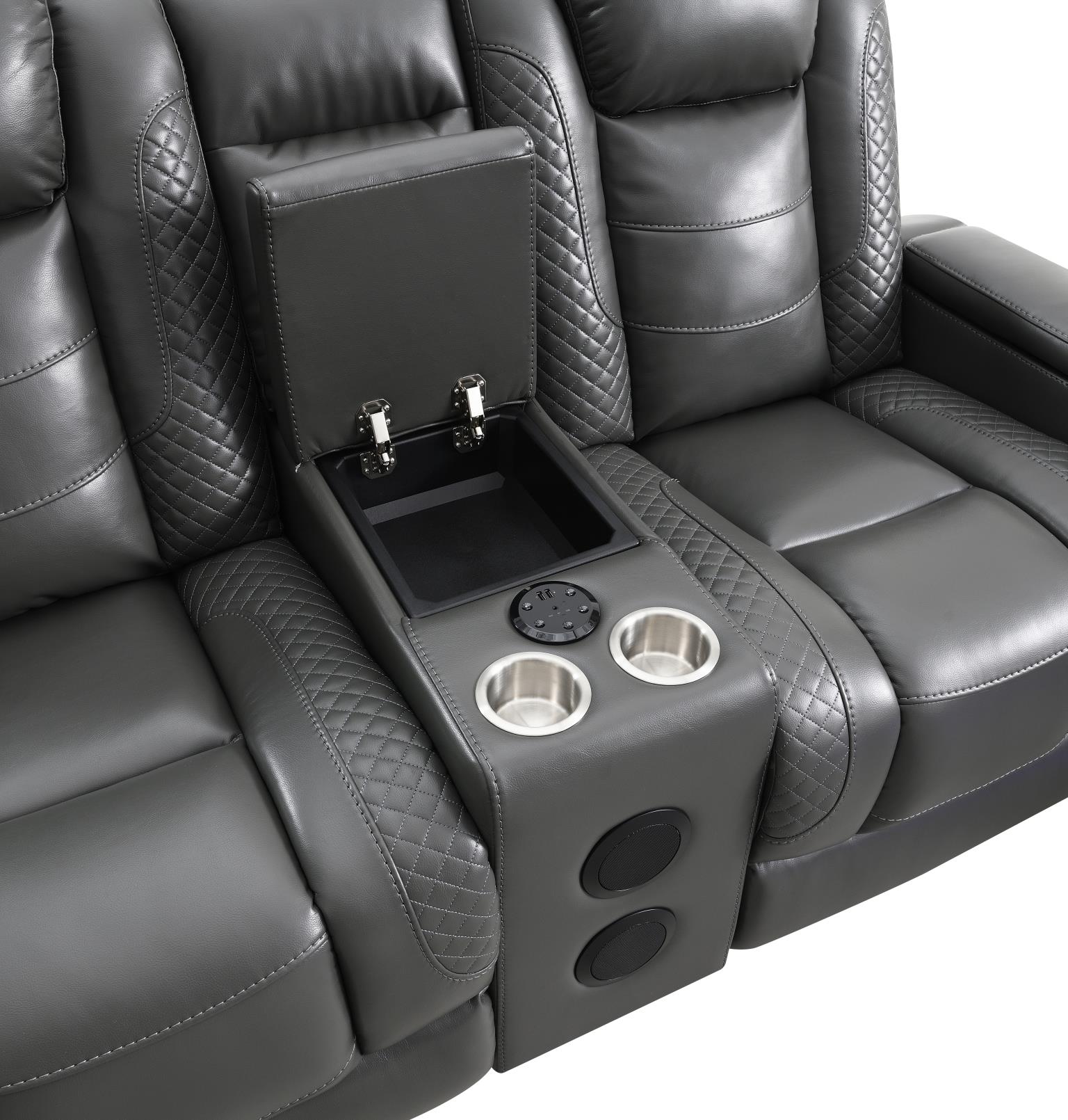 Hunnley Gray Power Reclining Living Collection