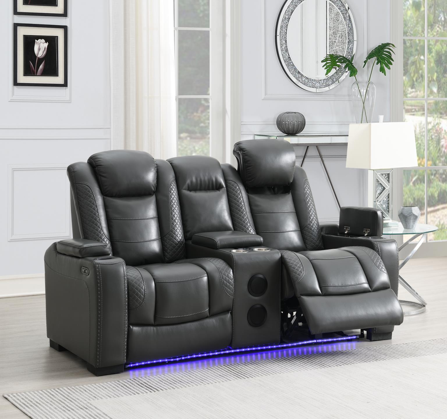 Hunnley Gray Power Reclining Living Collection