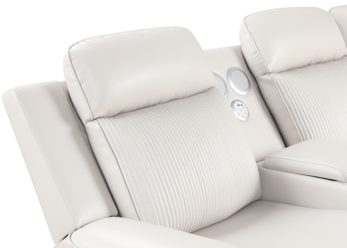 Galaxy Power Reclining Sectional — Blue LED Lighting & Storage