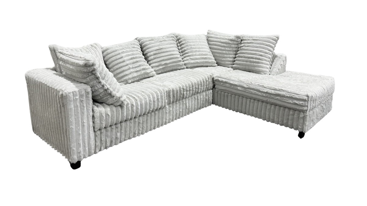 Gia Sectional with Chaise — Silver