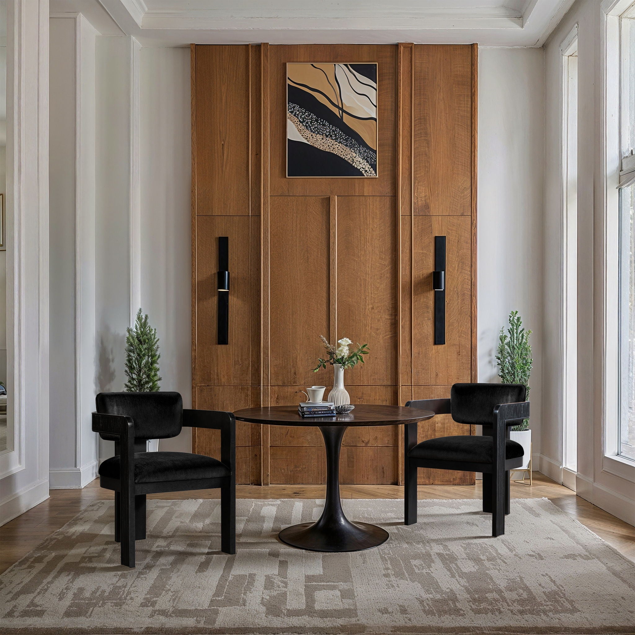 Sacha - Velvet Dining Chair With Black Base (Set of 2)