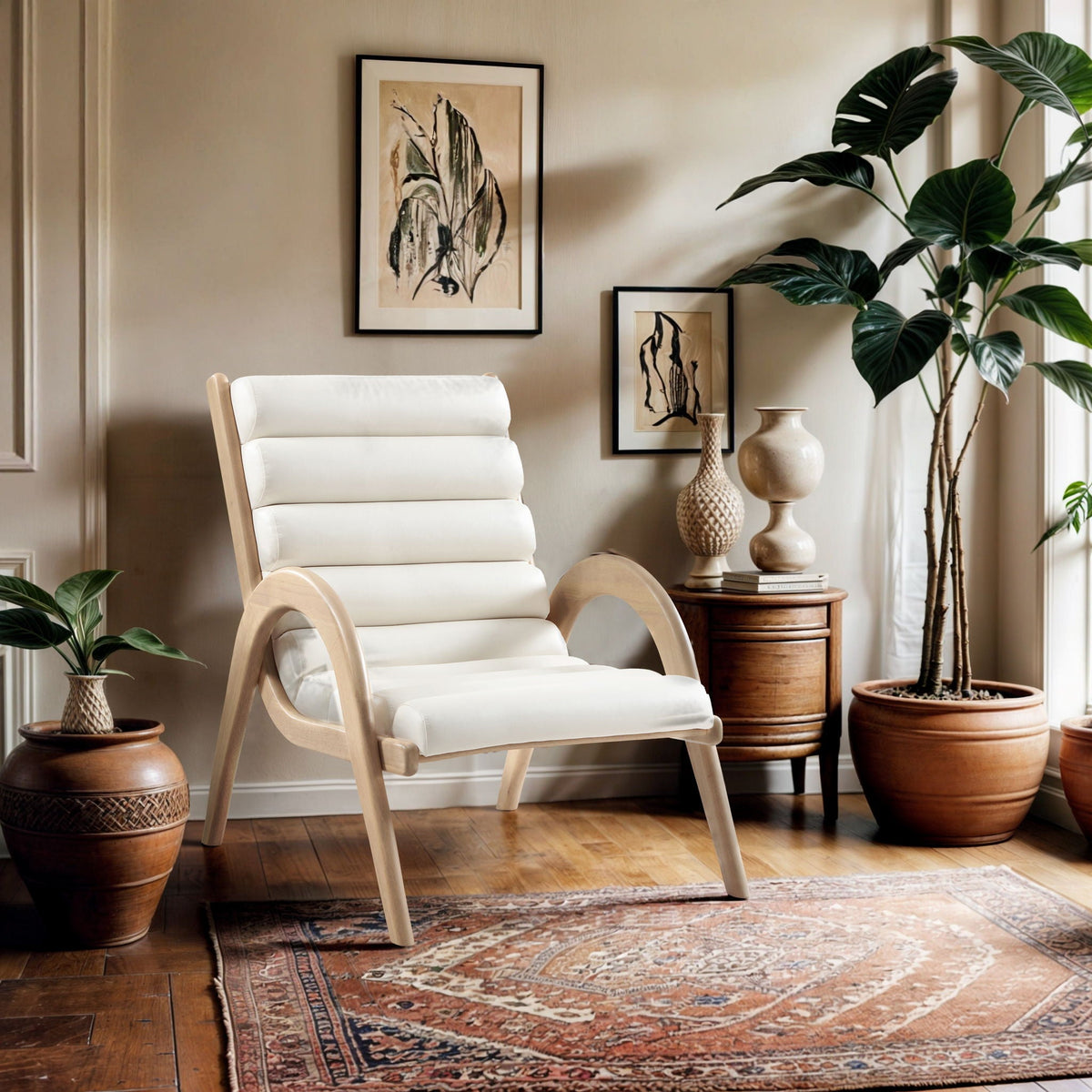 Randal - Accent Chair with Natural Frame
