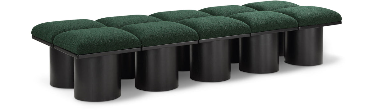 Pavilion Modular Bench 10-Piece Bench, 90"W x 31"D — Green / Black Base