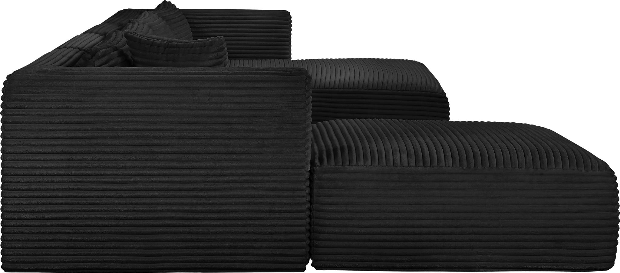 Shaggy - 5 Piece Modular Sectional With Chaise And Ottoman