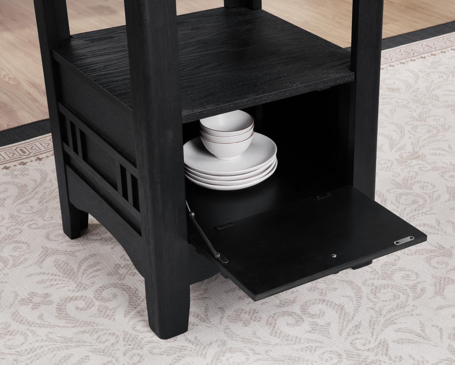 D151 Black 5 Piece Dining Room Set (Table, 4 Side Chairs)
