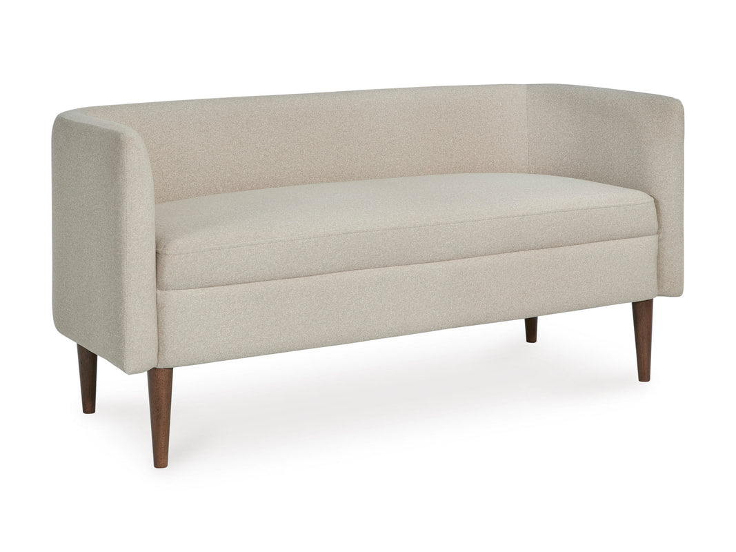 Ashley A3000756 Accent Bench — Curved Back & Wood Legs