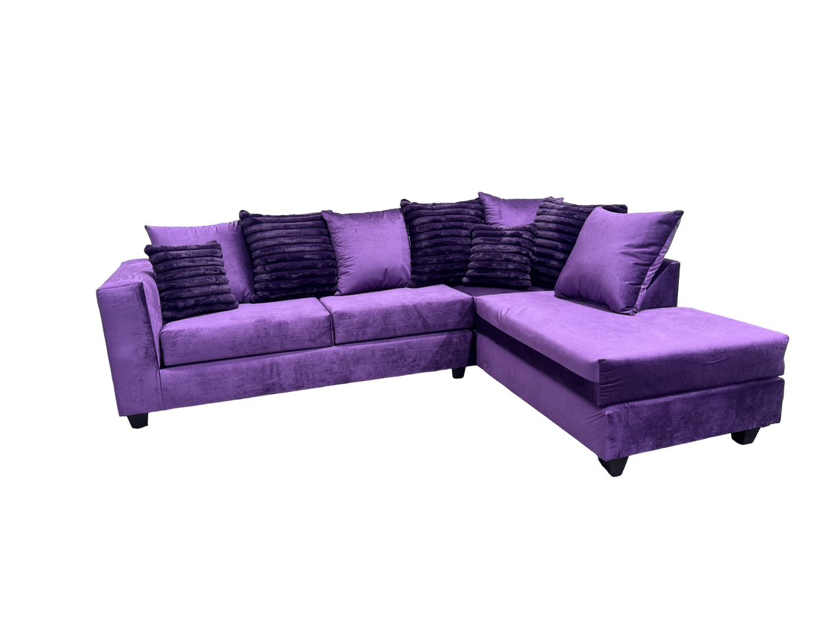 Kora Purple Fabric Sectional