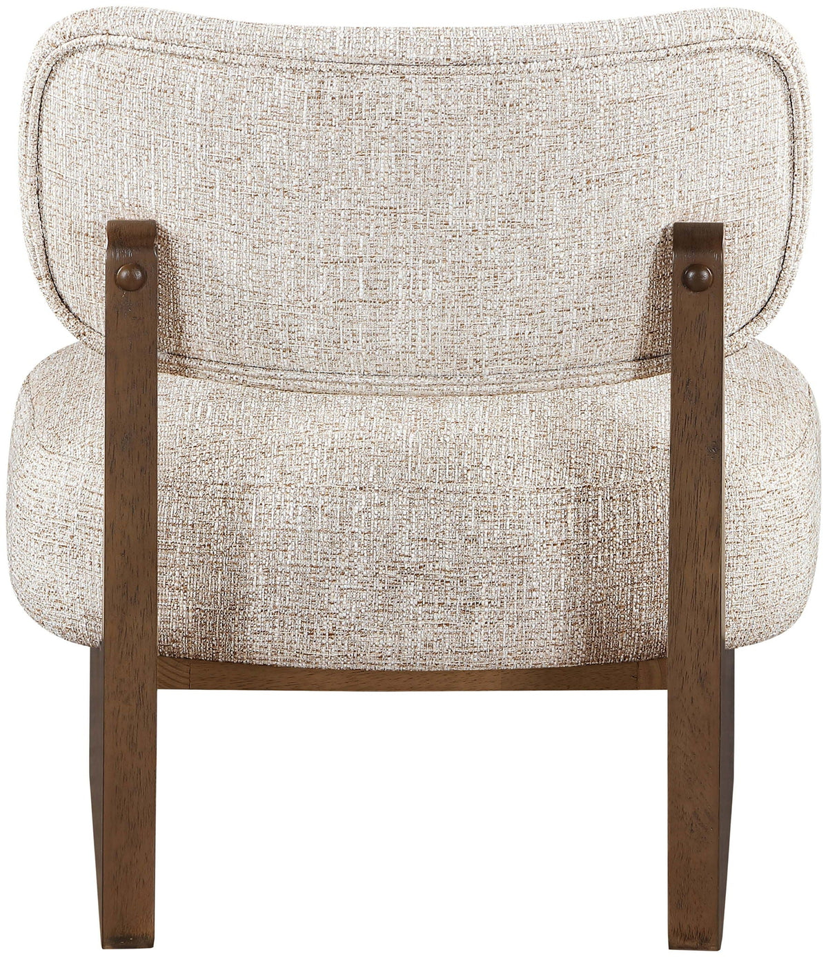 Vetra - Linen Textured Fabric Upholstered Accent Chair with Brown Base