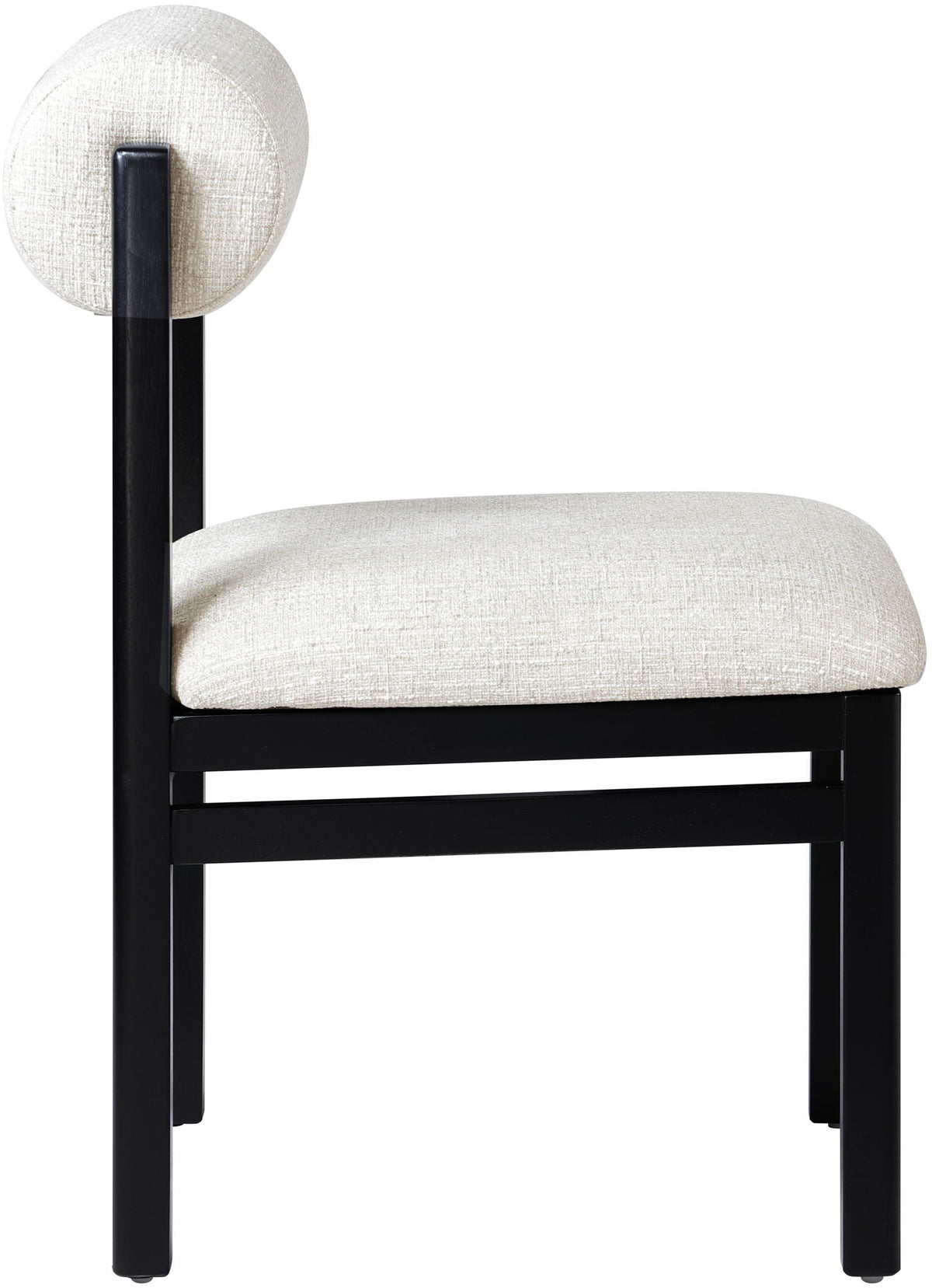 Roundhill - Fabric Dining Chair (Set of 2) with Black Frame
