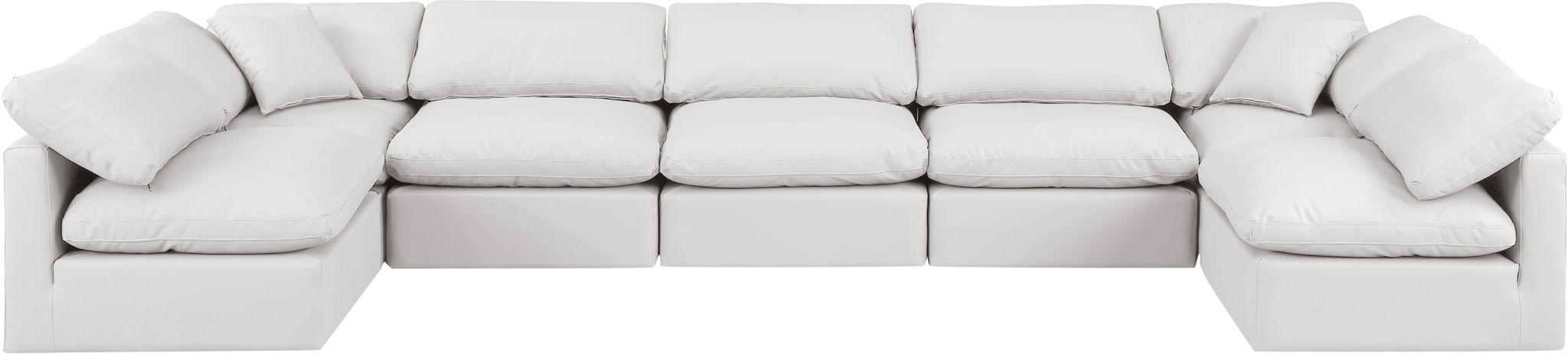 Indulge - Faux Leather 7 Piece Modular U-Shaped Sectional