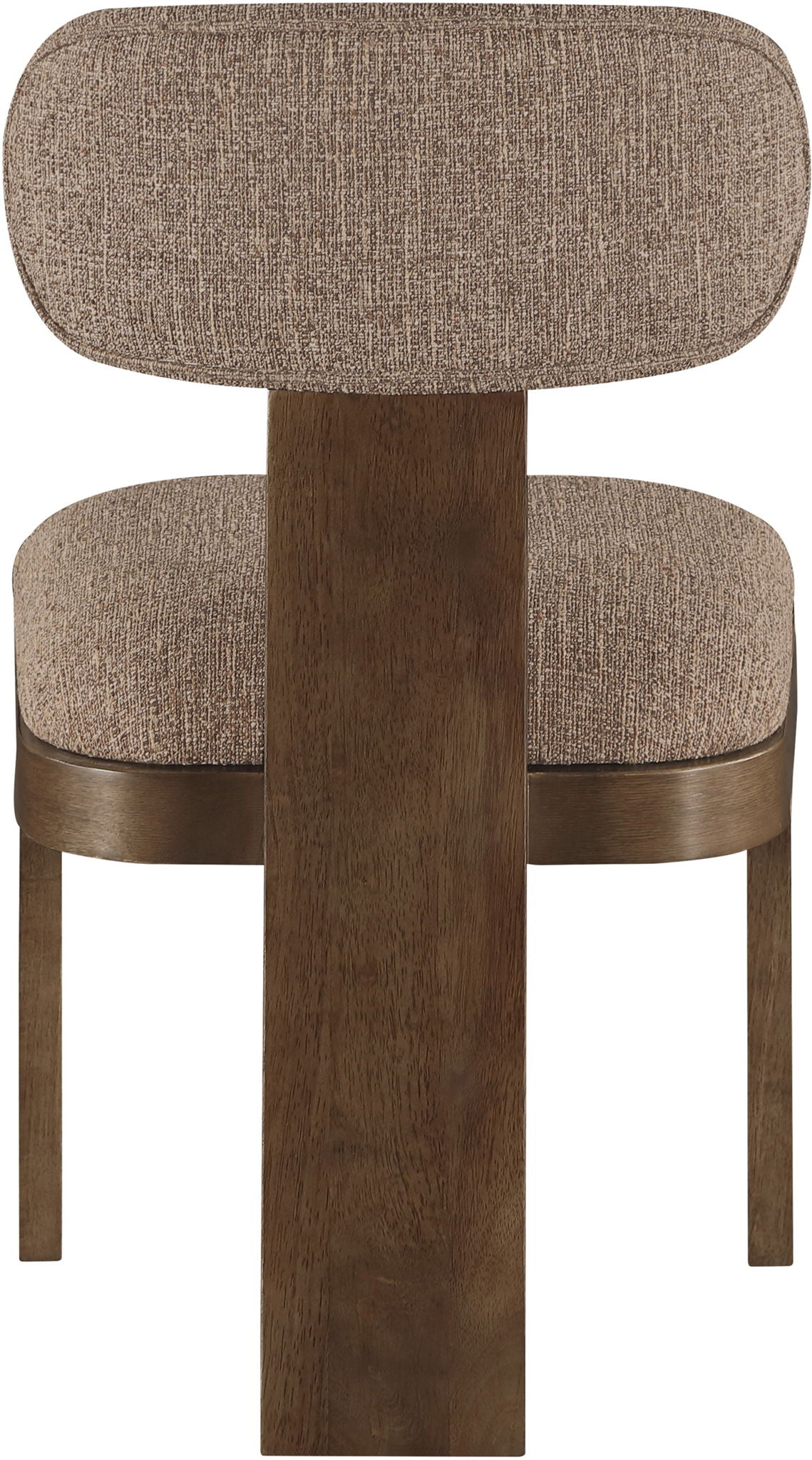 Timbra - Linen Textured Fabric Upholstered Dining Chair (Set of 2) with Walnut Base