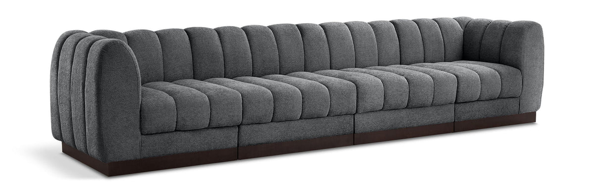Quinn Chenille Modular Sectional — 4-Piece Sofa — Grey