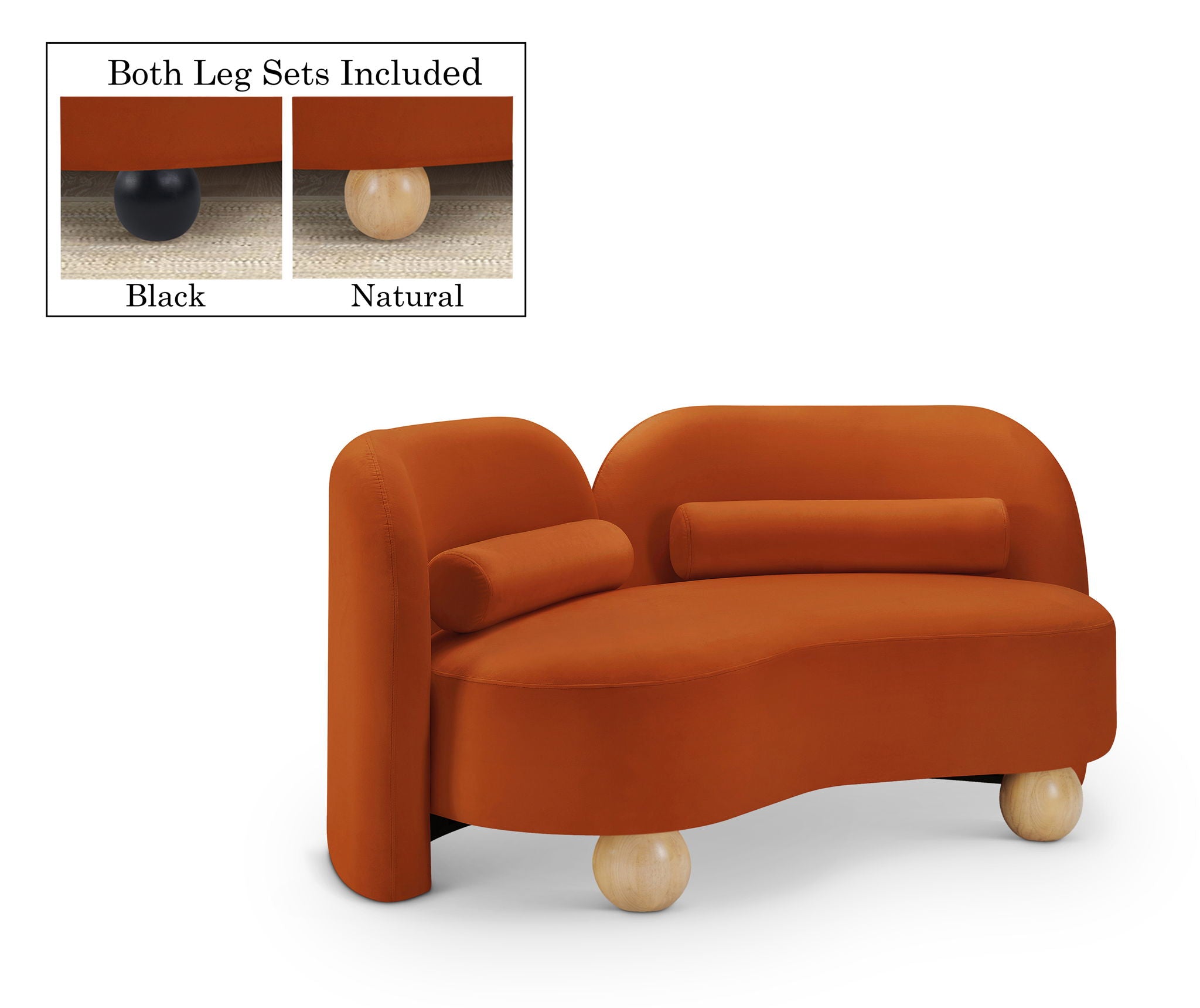 Daphne - Velvet Loveseat