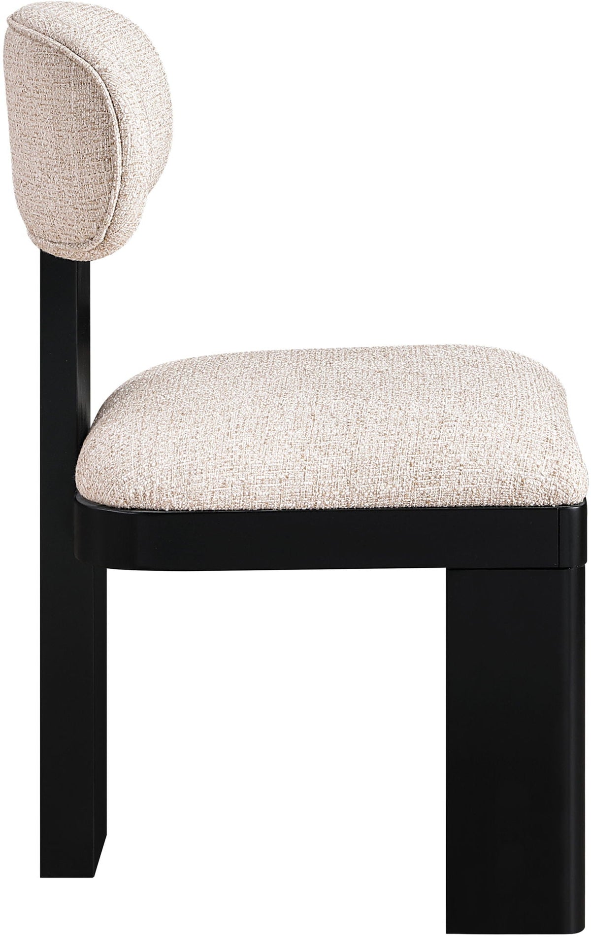 Timbra - Linen Textured Fabric Upholstered Dining Chair (Set of 2) with Black Base