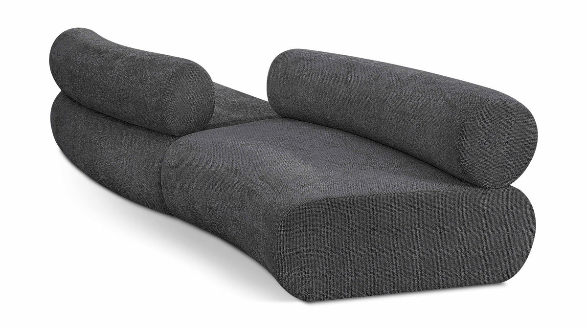 Bale Chenille Modular Sectional — 2-Piece Curved Sofa — Grey