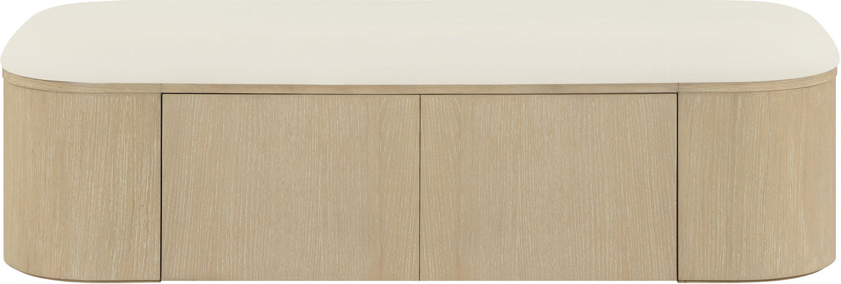 Velden - Upholstered Storage Bench with Natural Base