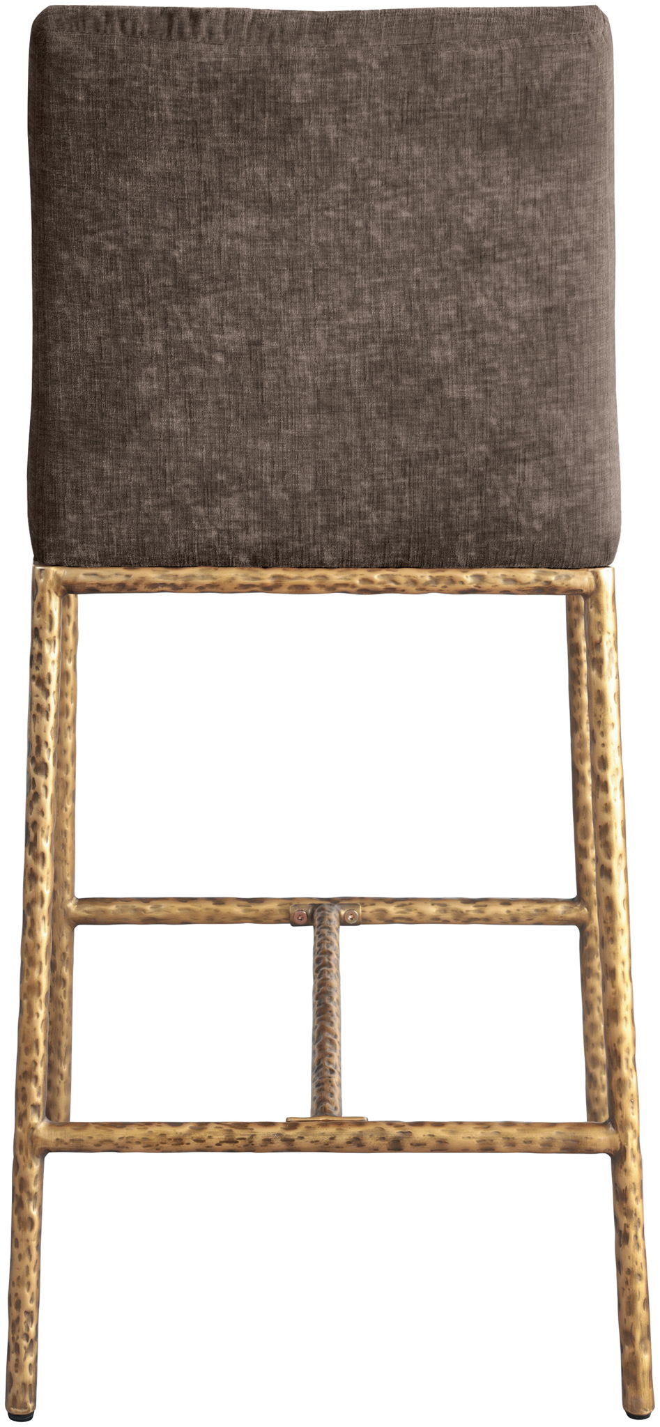 Reeves - Chenille Fabric Upholstered Counter Stool (Set of 2) with Gold Base