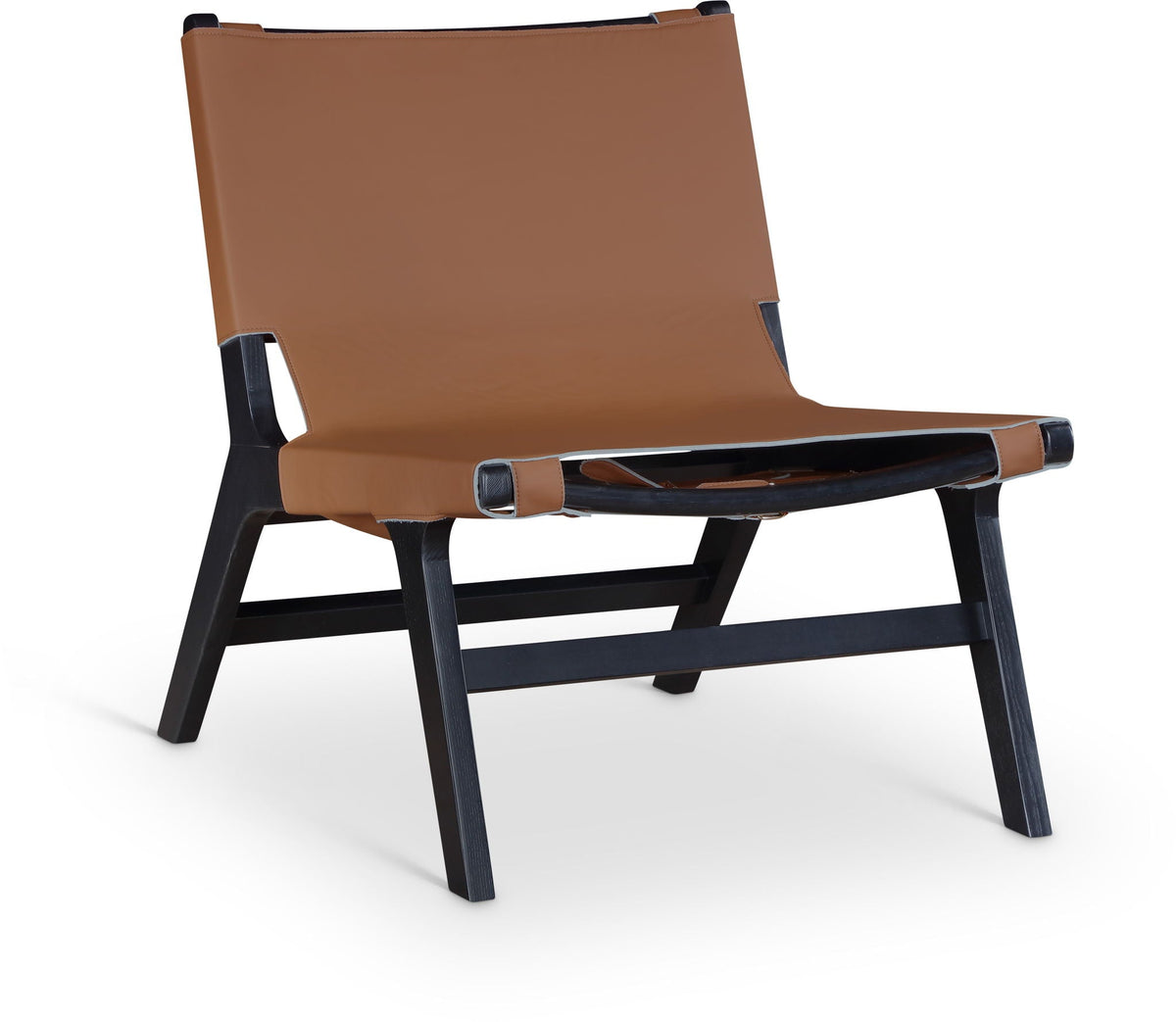 Rawlins Vegan Leather Accent Chair with Black Frame