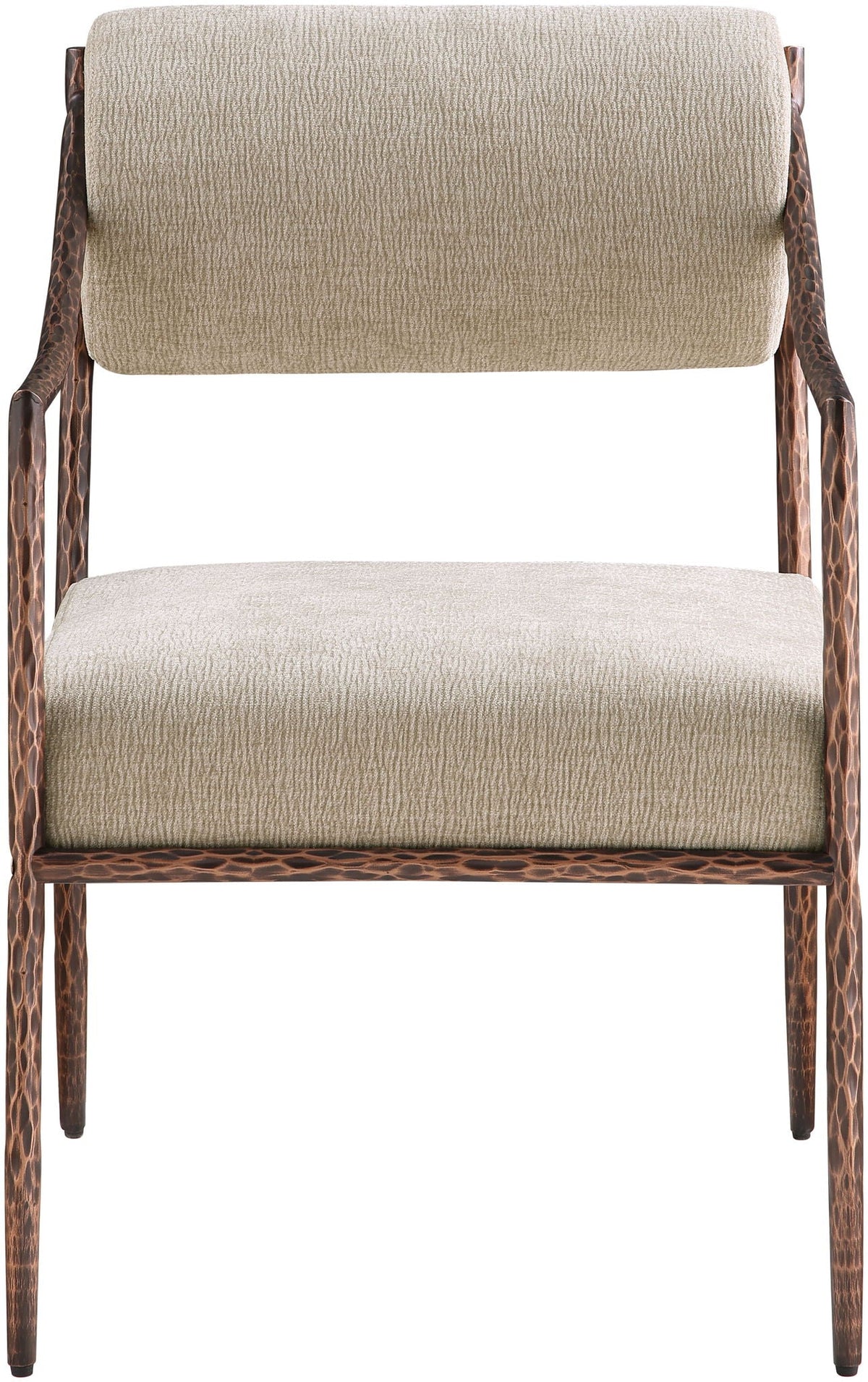 Bastille Chenille Dining Arm Chair Set of 2 with Bronze Frame