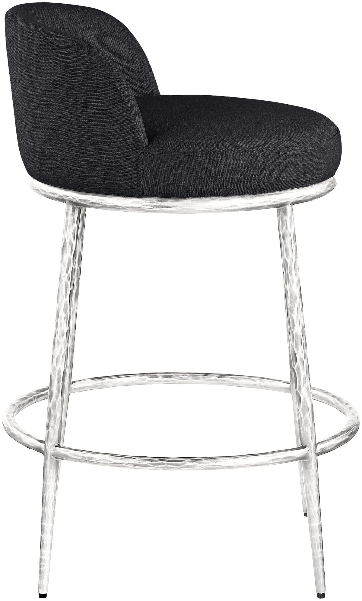 Ferro Upholstered Counter Stool with Brushed Silver Base