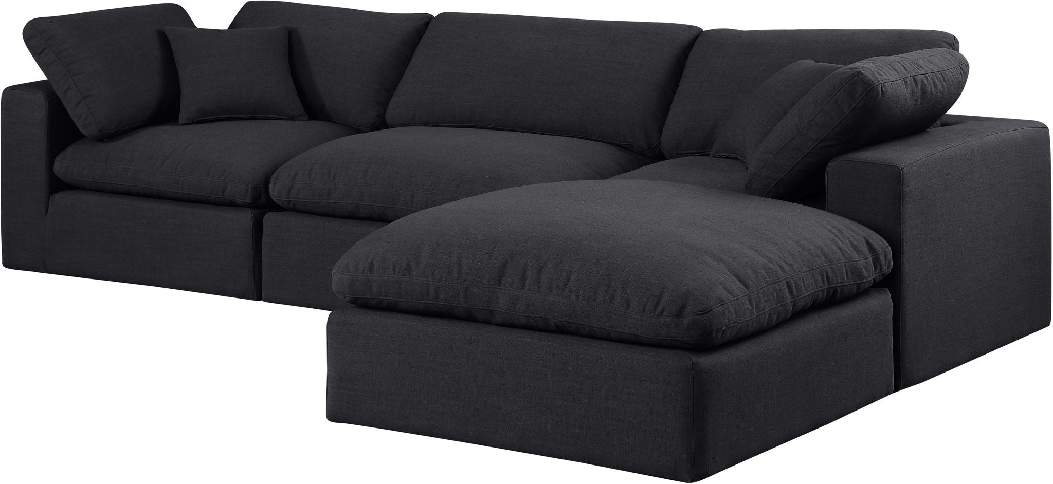 Comfy - 4 Piece Linen Fabric Modular Sectional With Chaise