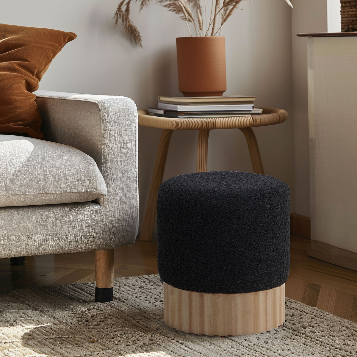 Veranda - Ottoman / Stool with Natural Base