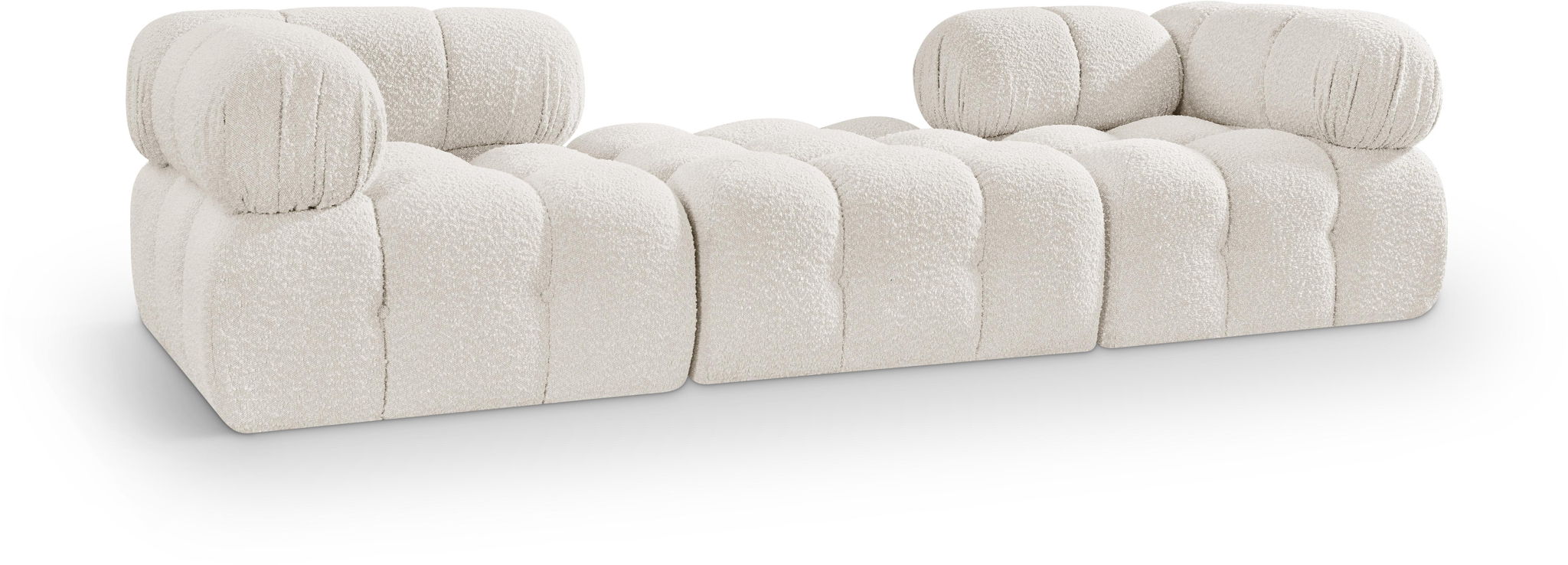 Ames - 3 Piece Boucle Modular Sofa With 1 Backless Seat