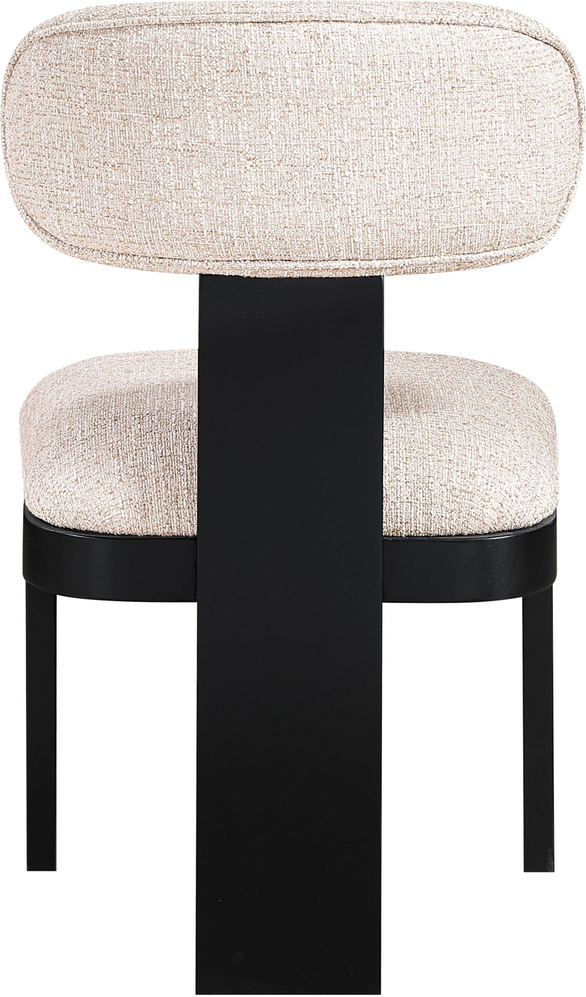 Timbra - Linen Textured Fabric Upholstered Dining Chair (Set of 2) with Black Base