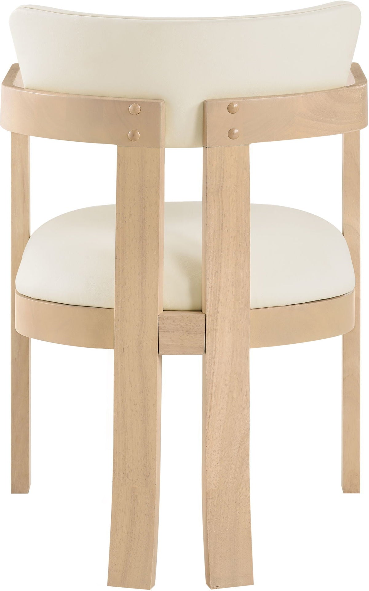 Lavrin Vegan Leather Dining Arm Chair (Set of 2) with Natural Base