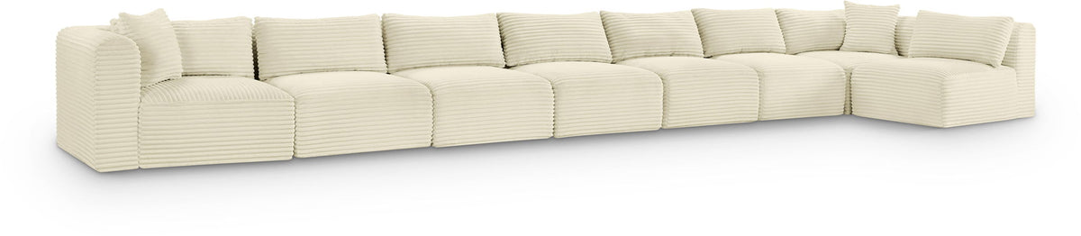 Shaggy Modular Sectional — 8-Piece Sectional — Cream