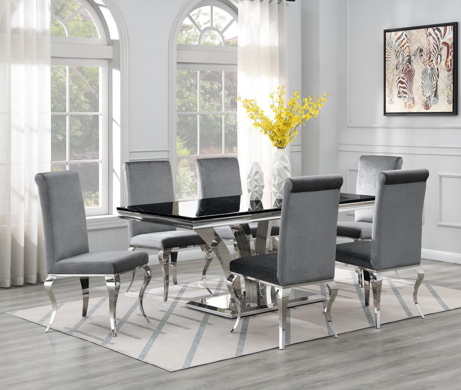 G-083-T-BLACK Black Marble Dining Table