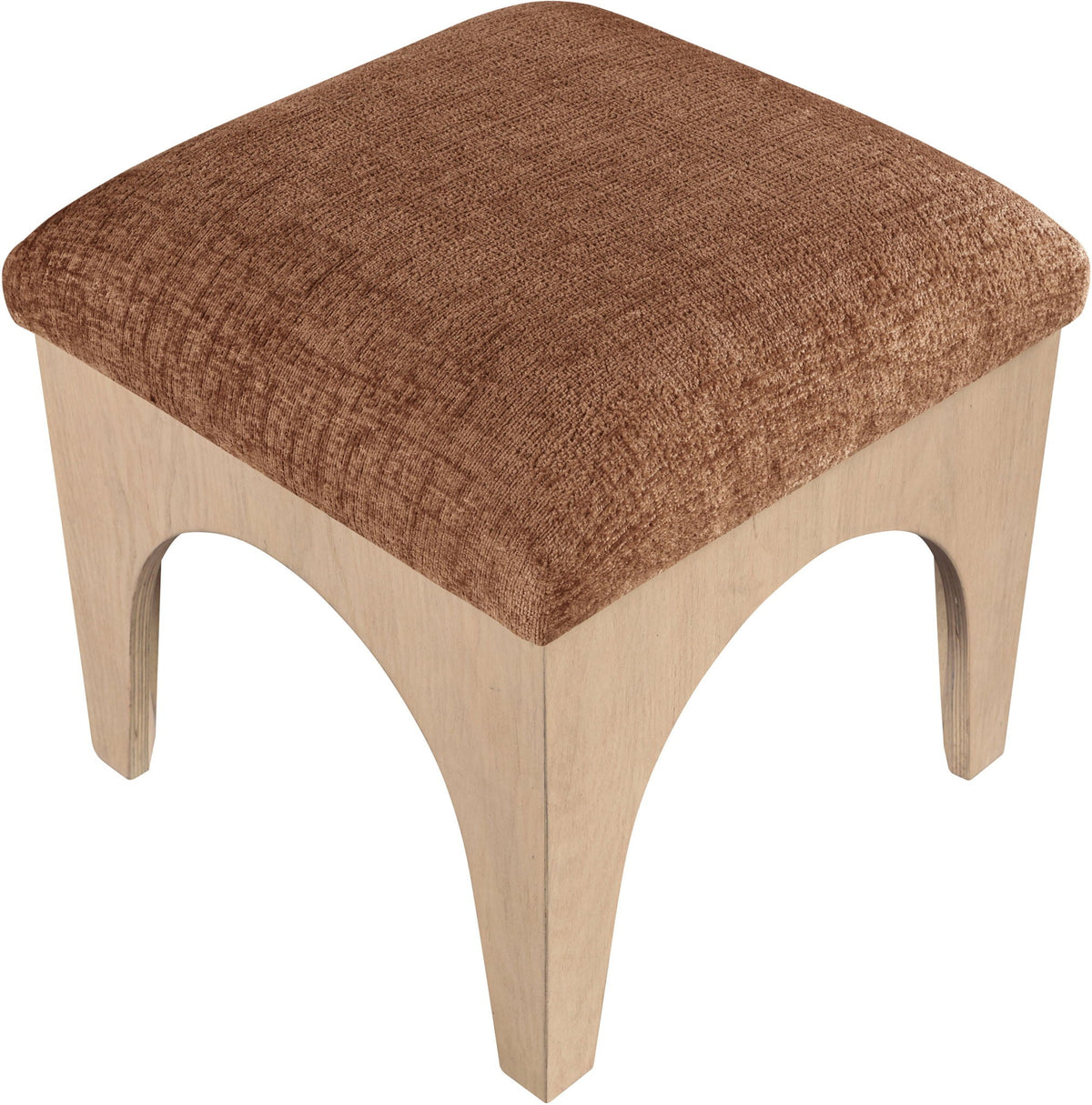 Lawson - Chenille Fabric Ottoman with Natural Base