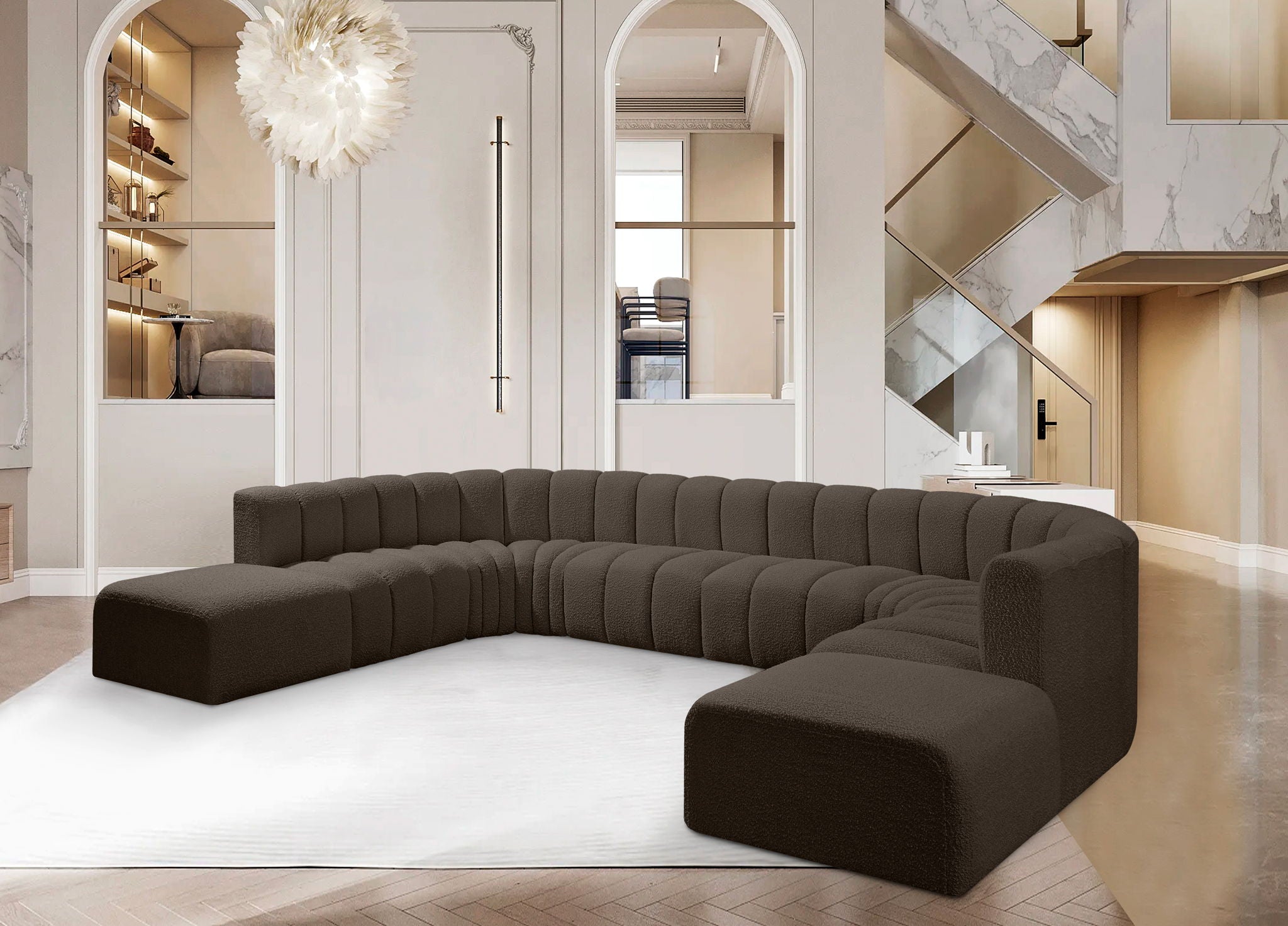 Arc - Boucle Fabric Modular Sectional