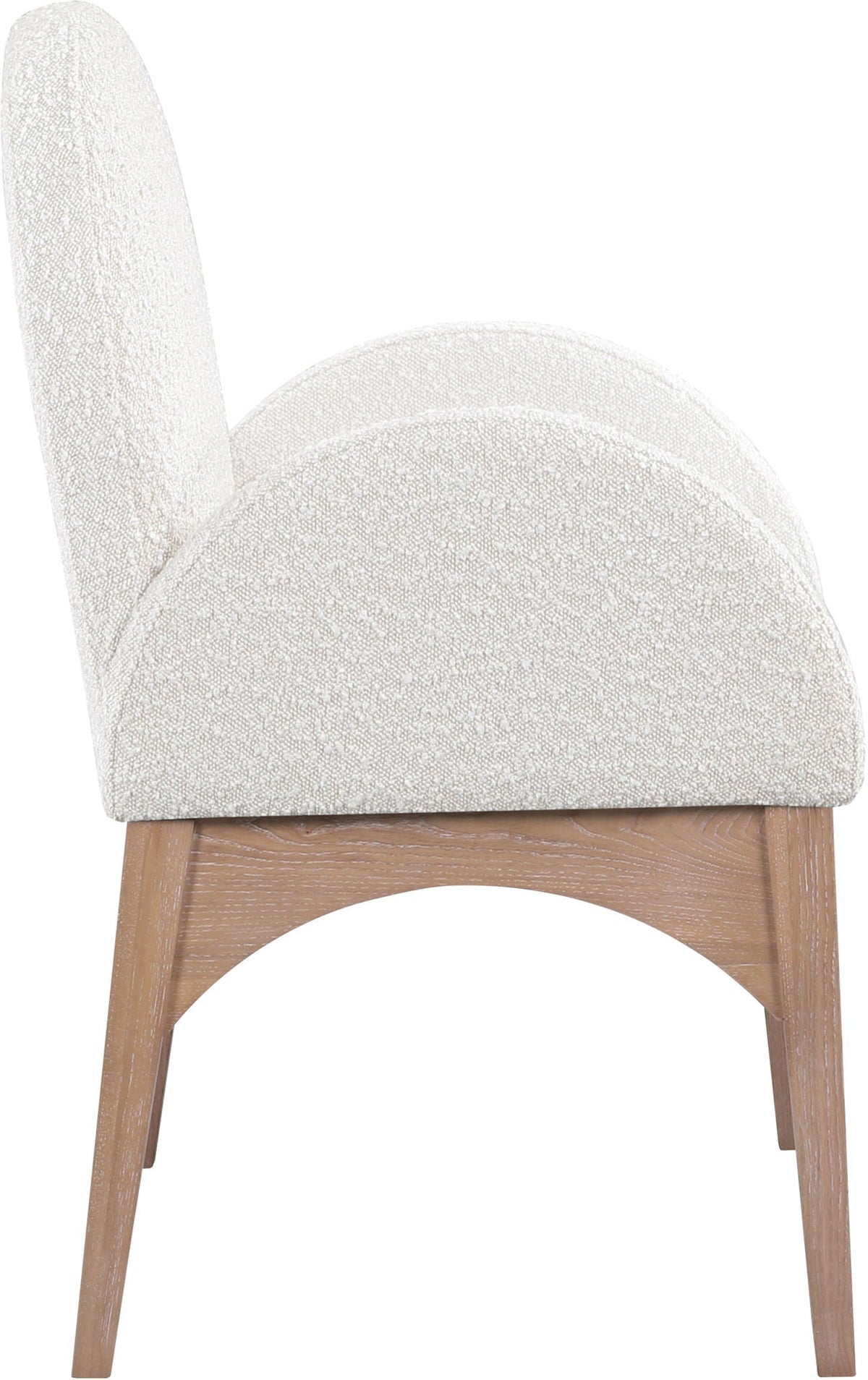 Waldorf - Boucle Dining Arm Chair with Natural Legs