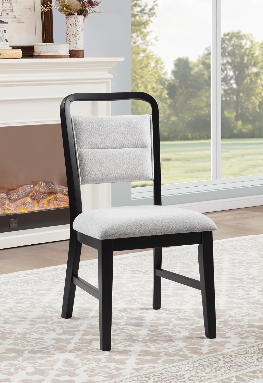 D180 Black / White 5 Piece Dining Room Set (Table, 4 Side Chairs)