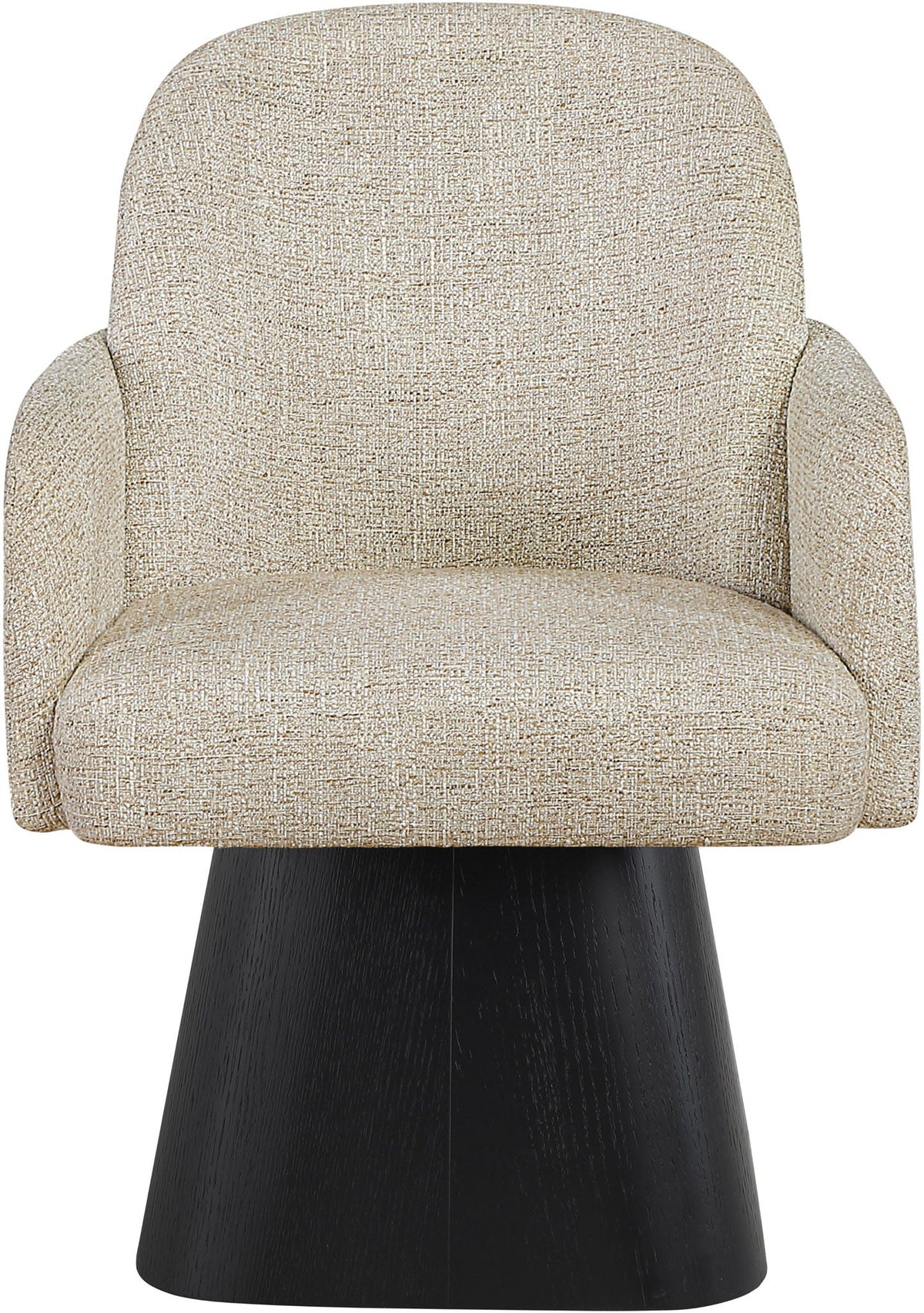 Marlowe Swivel Dining Arm Chair with Black Base
