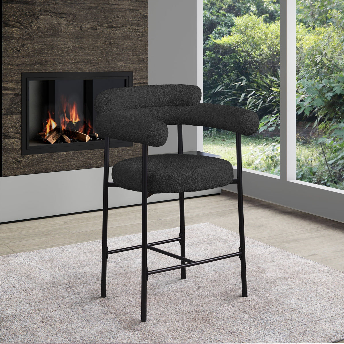 Blake - Counter Stool (Set of 2) with Black Base
