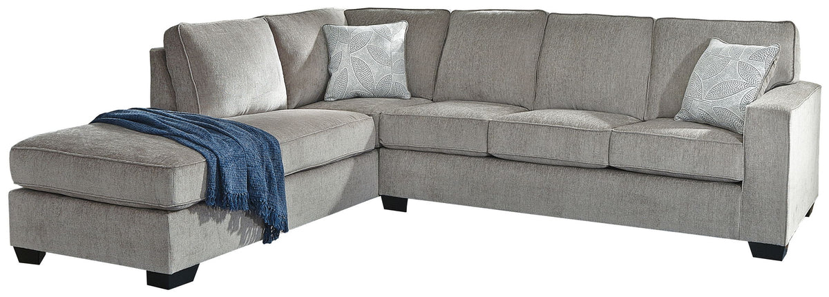 Altari 2 Colors Sectional — 2-Piece Sleeper Sectional + Left-Arm Chaise — Alloy