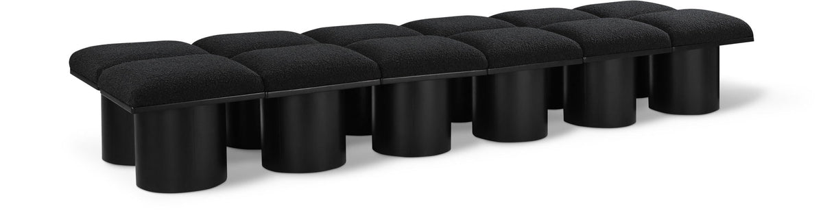 Pavilion Modular Bench 12-Piece Bench, 108"W x 31"D — Black / Black Base