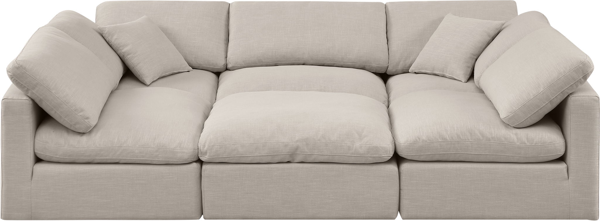Indulge - Linen 6 Piece Modular Sectional